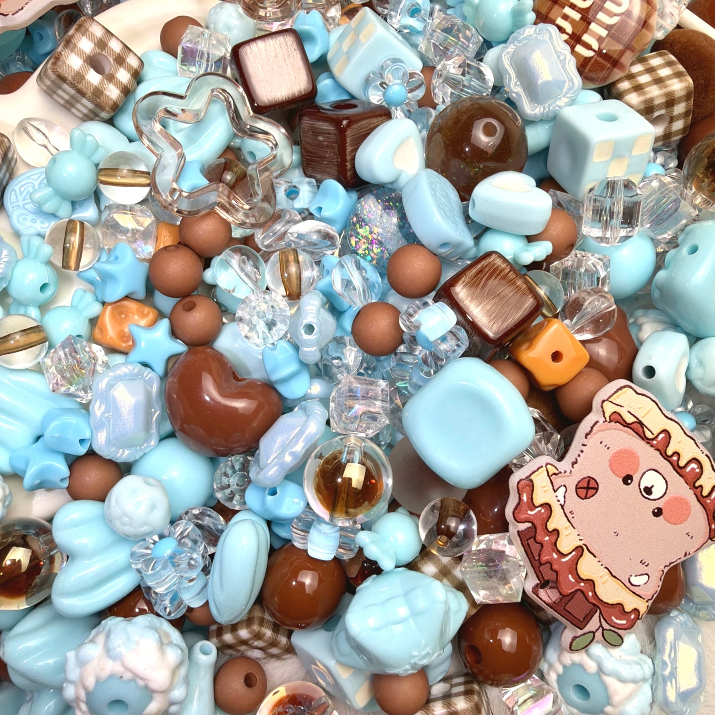 Mélange de perles Azur Cacao