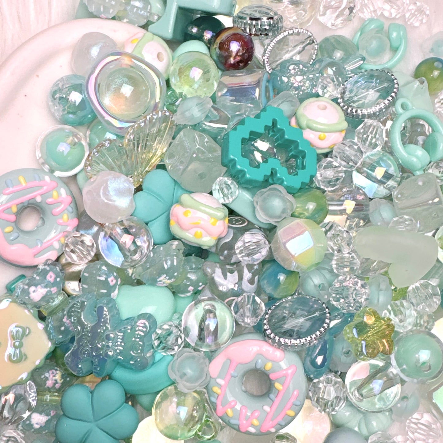 Mélange de perles Menthe givrée 