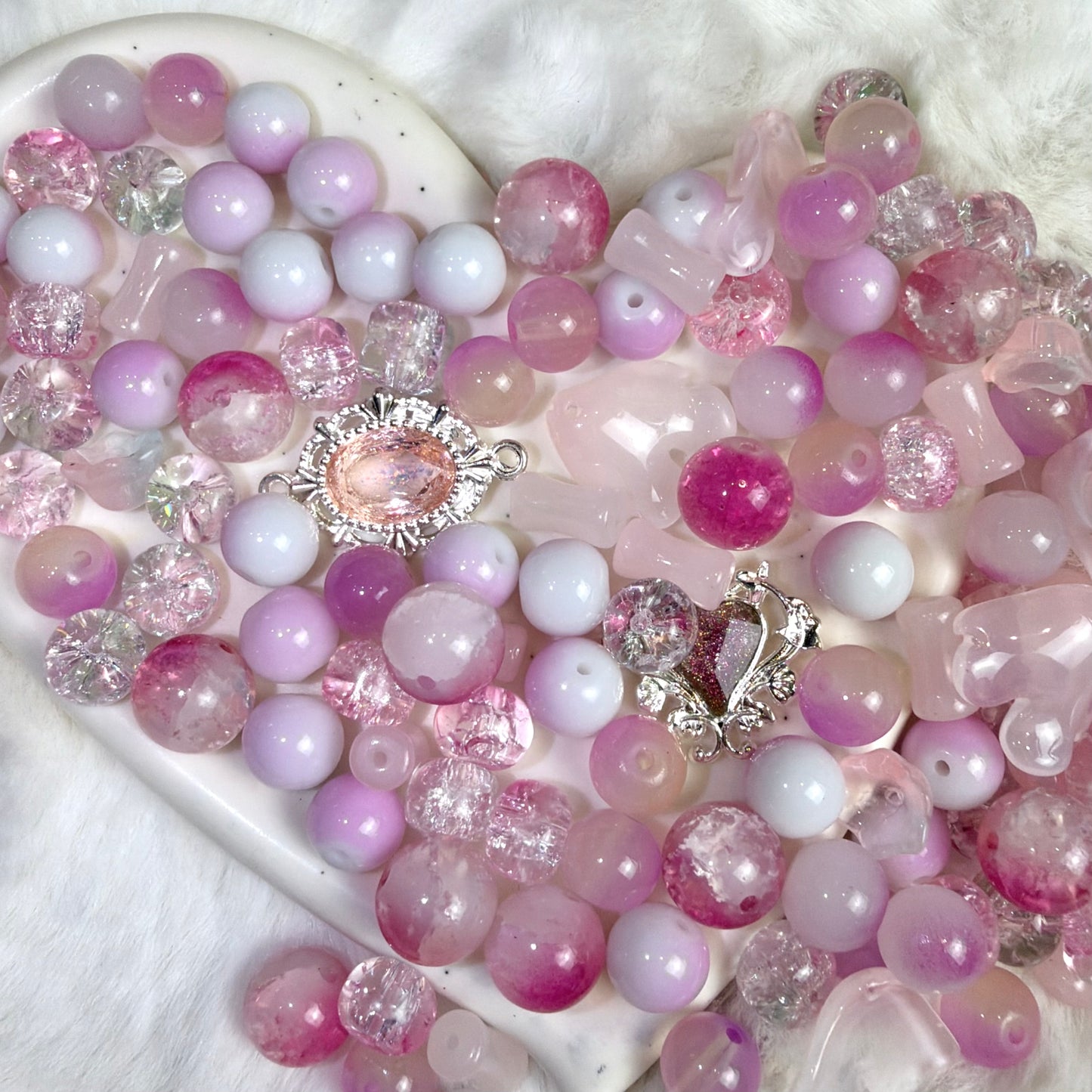 Mélange perles en verre Sakura Rose