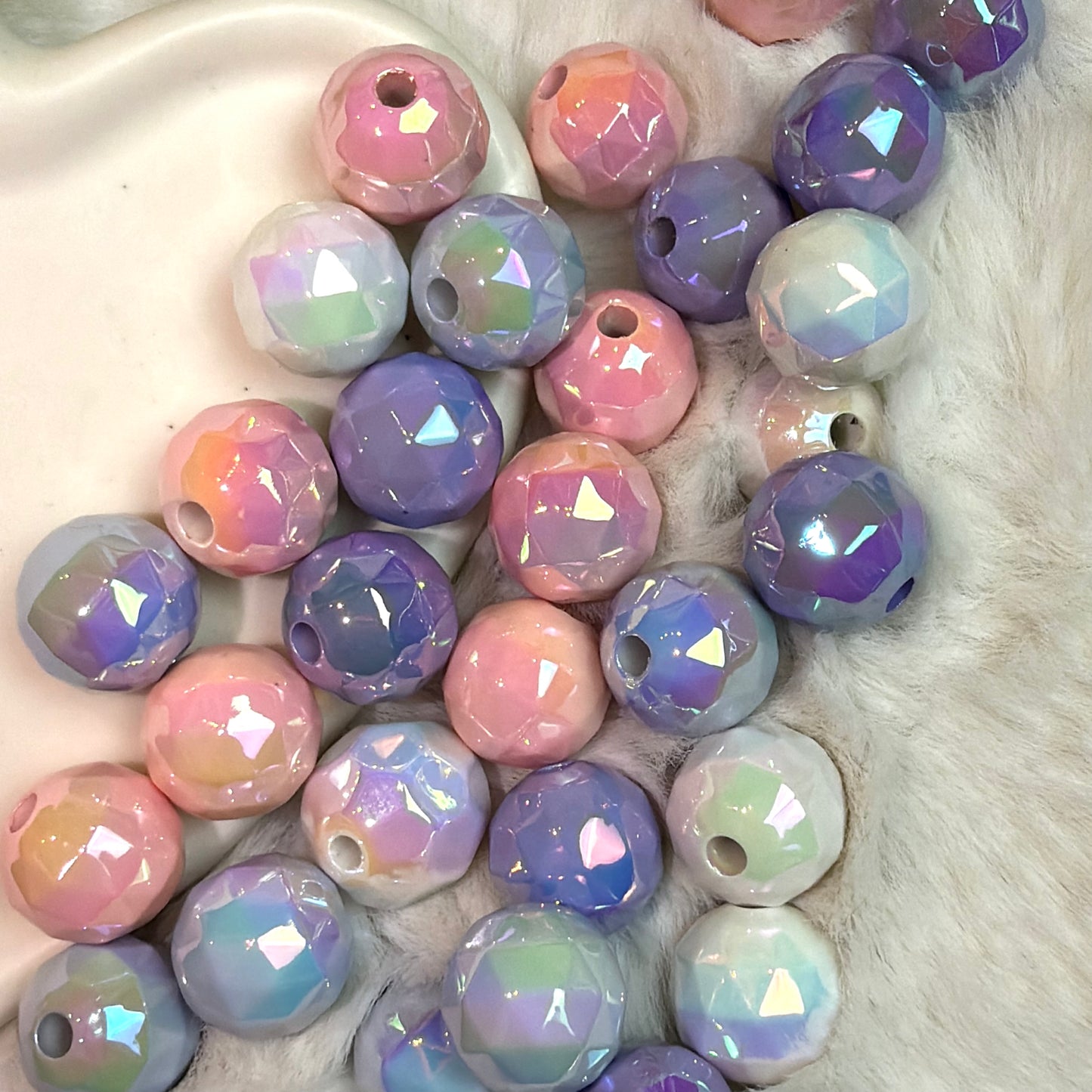 Perles colorées à facette 12mm