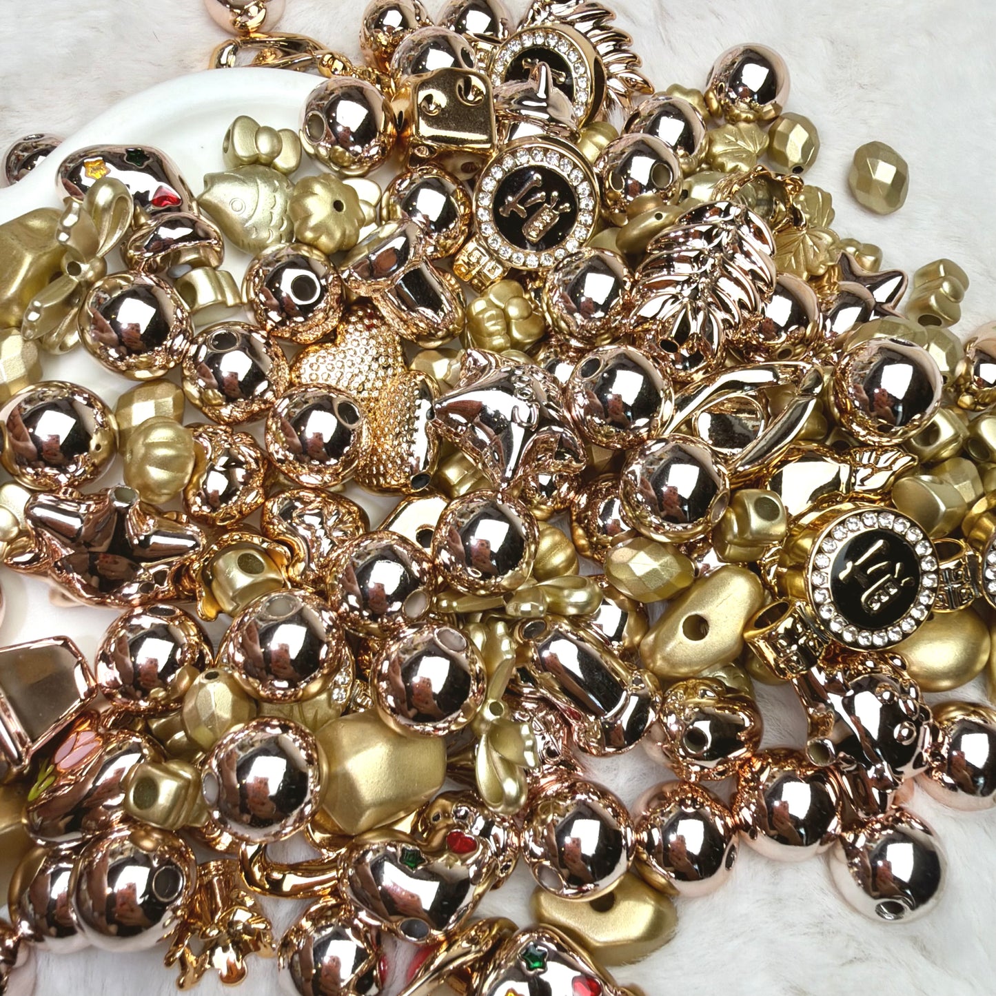 Mélange de perles Gold&Rosé