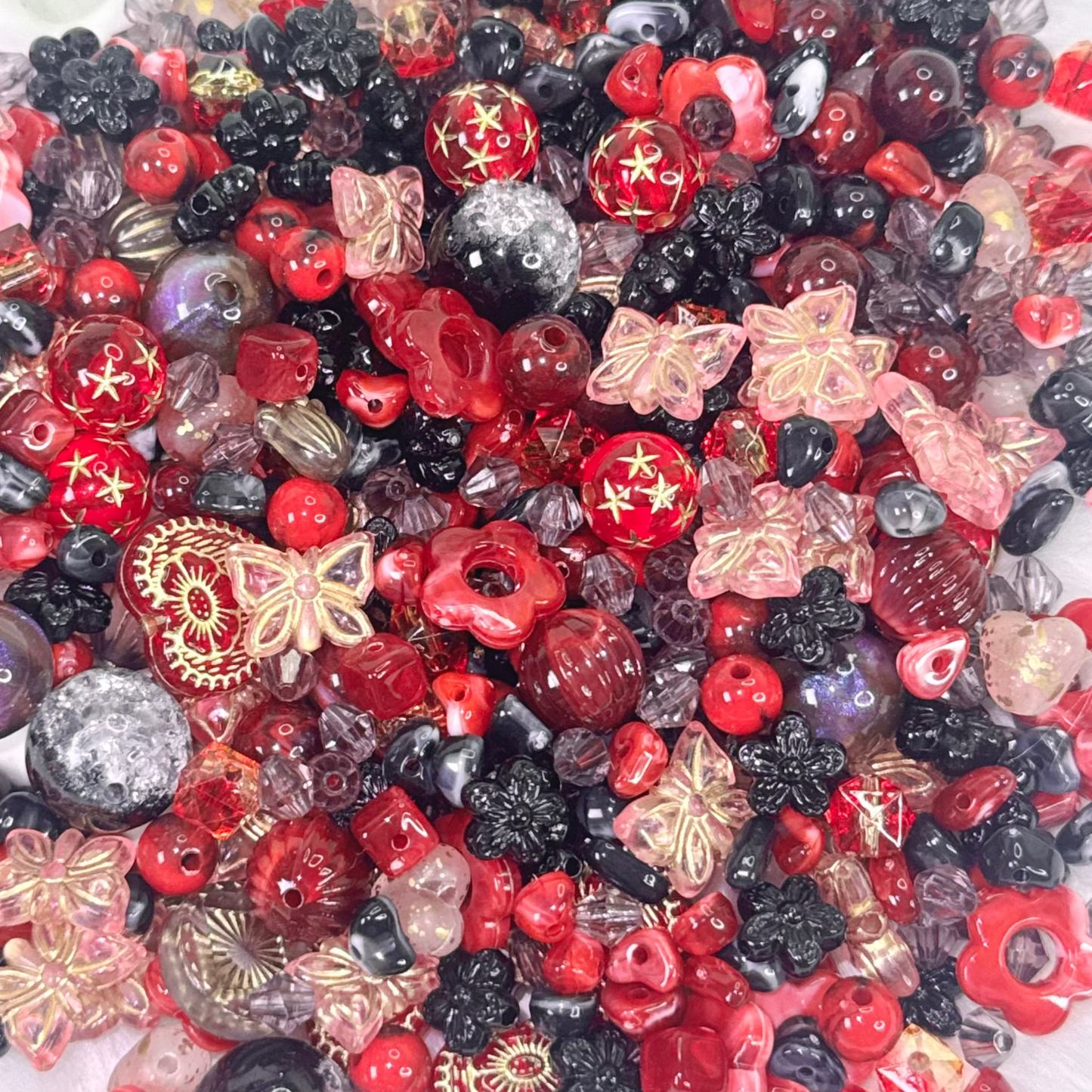 Mélange de perles Rouge de Minuit