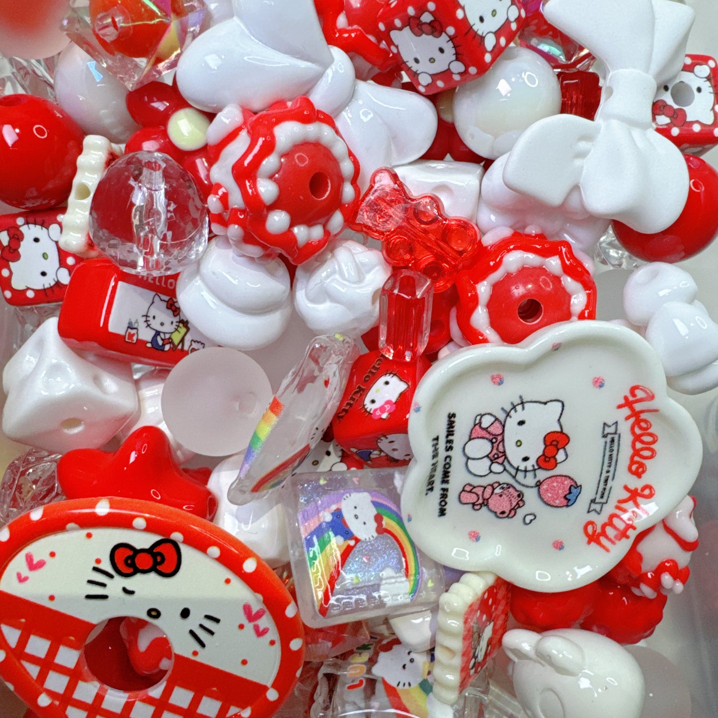 Mélange de perles Rouge&Blanc