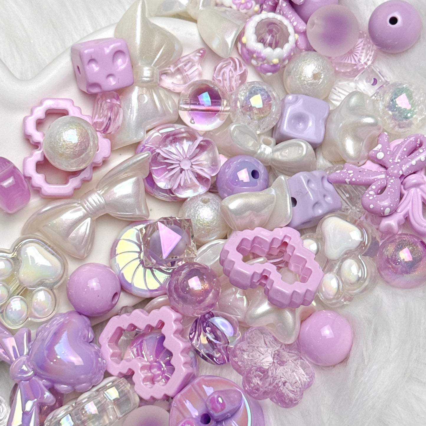 Mélange de perles Nacré&Lilas