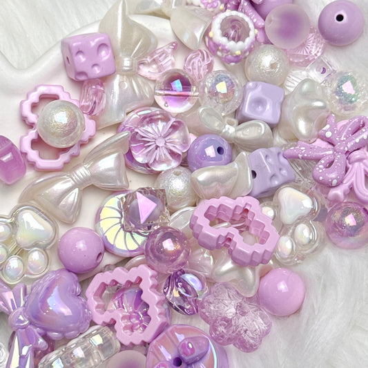 Mélange de perles Nacré&Lilas