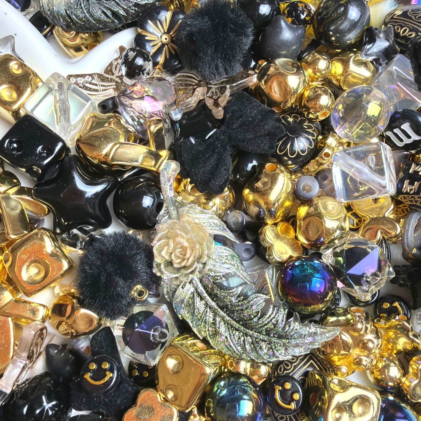 Mélange de perles Black&Gold