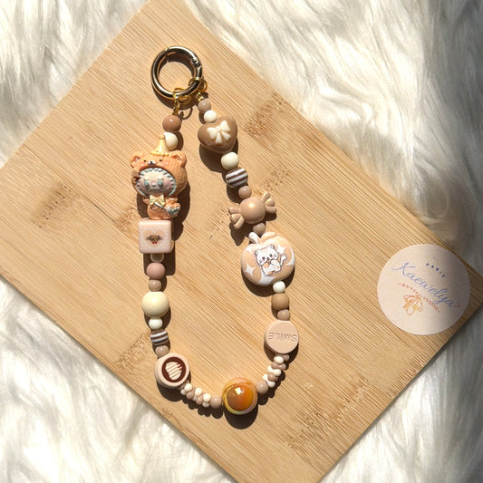 Porte clé Double Mimi Kawaii beige