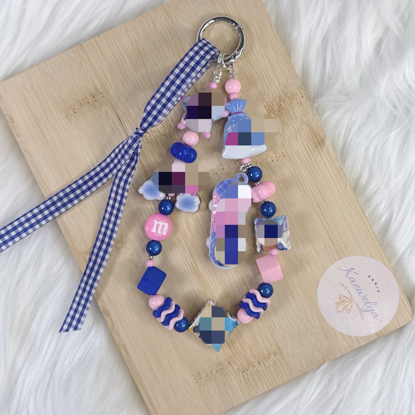 Porte clé Double Mimi Kawaii BleuRoi&Pink
