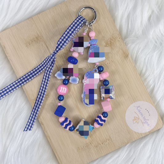 Porte clé Double Mimi Kawaii BleuRoi&Pink