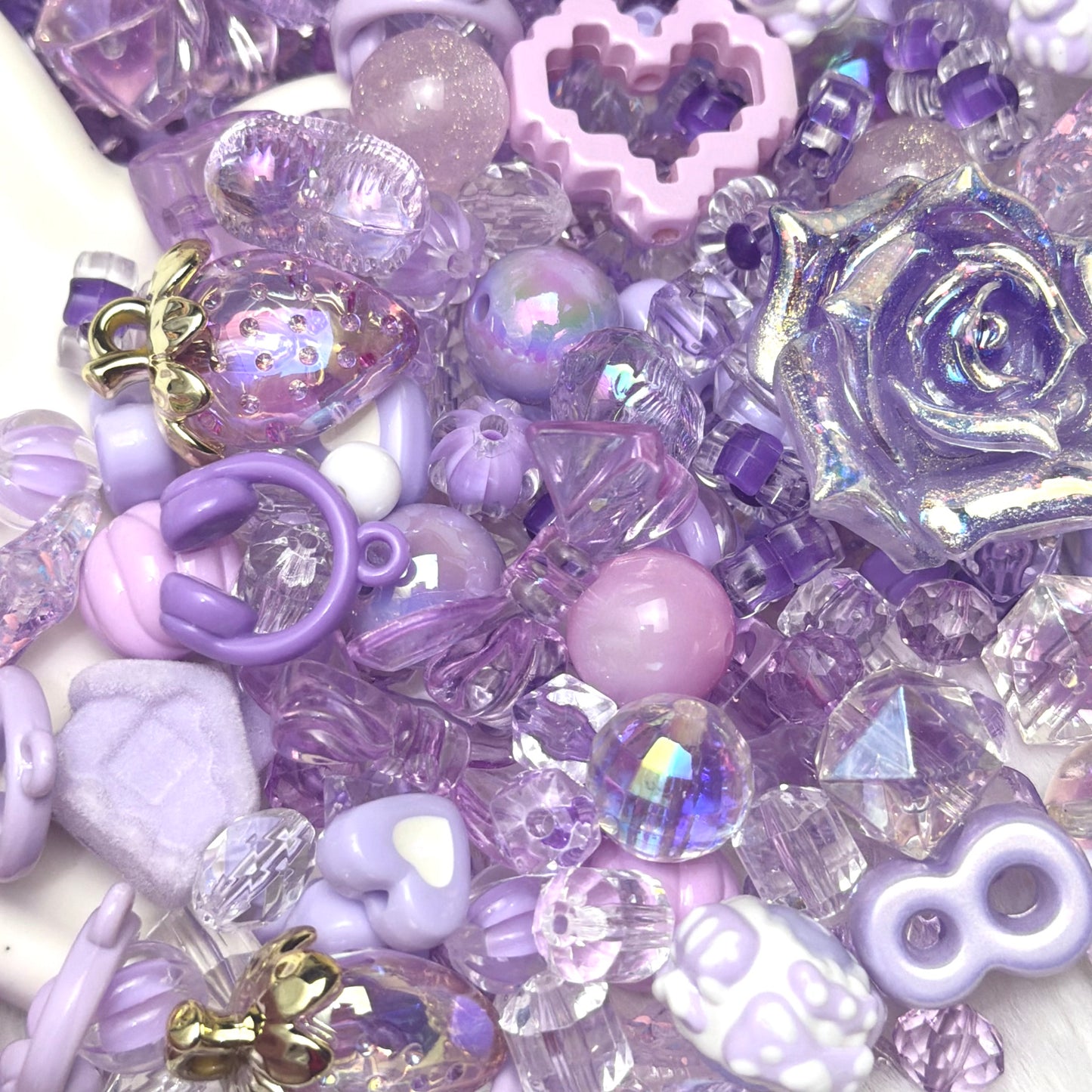 Mélange de perles larme Lilas