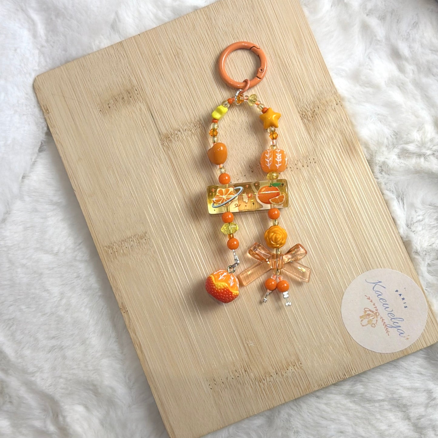 Porte clé bijoux Double Mimi Fruité Orange