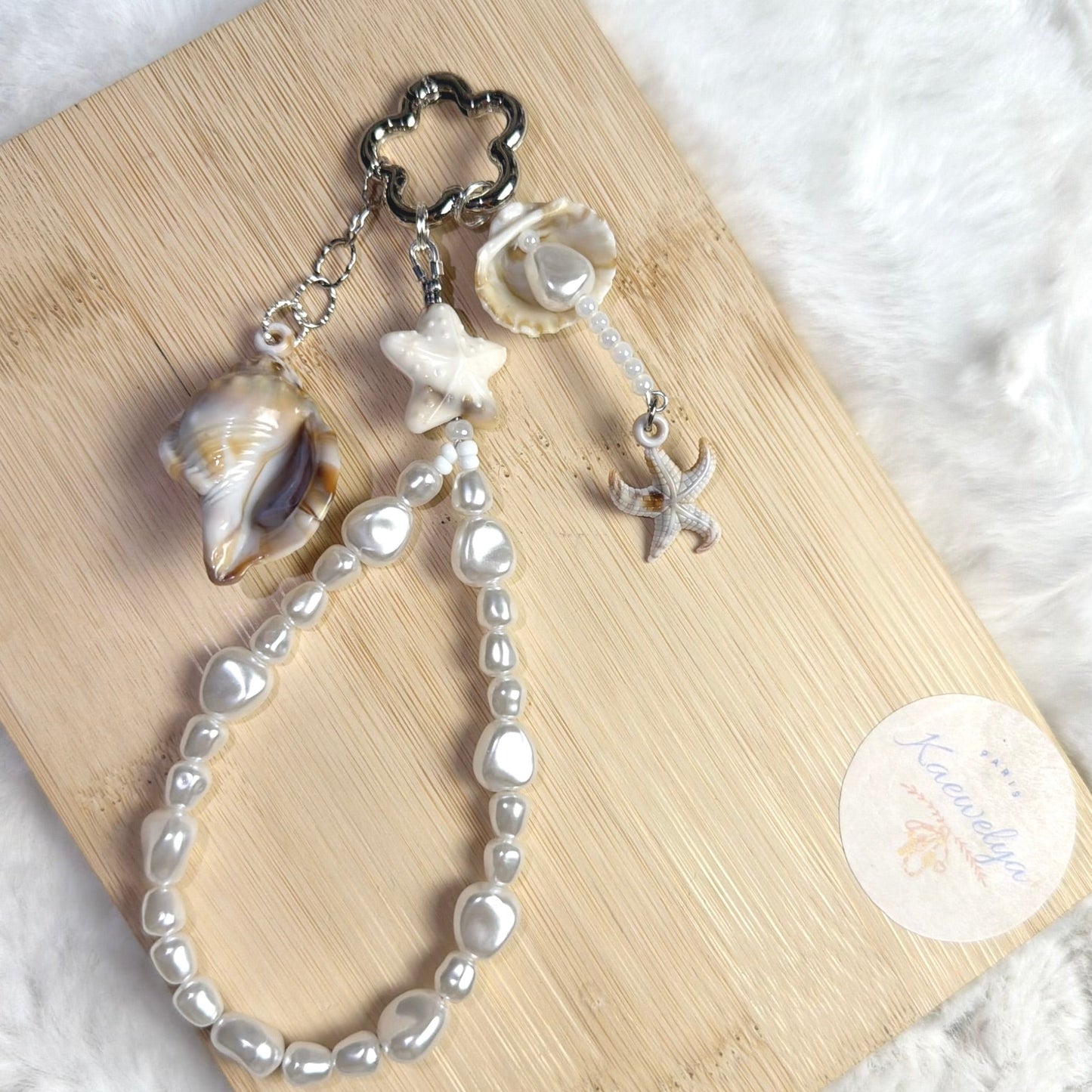 Porte clé Double Mimi CoquillageNacré