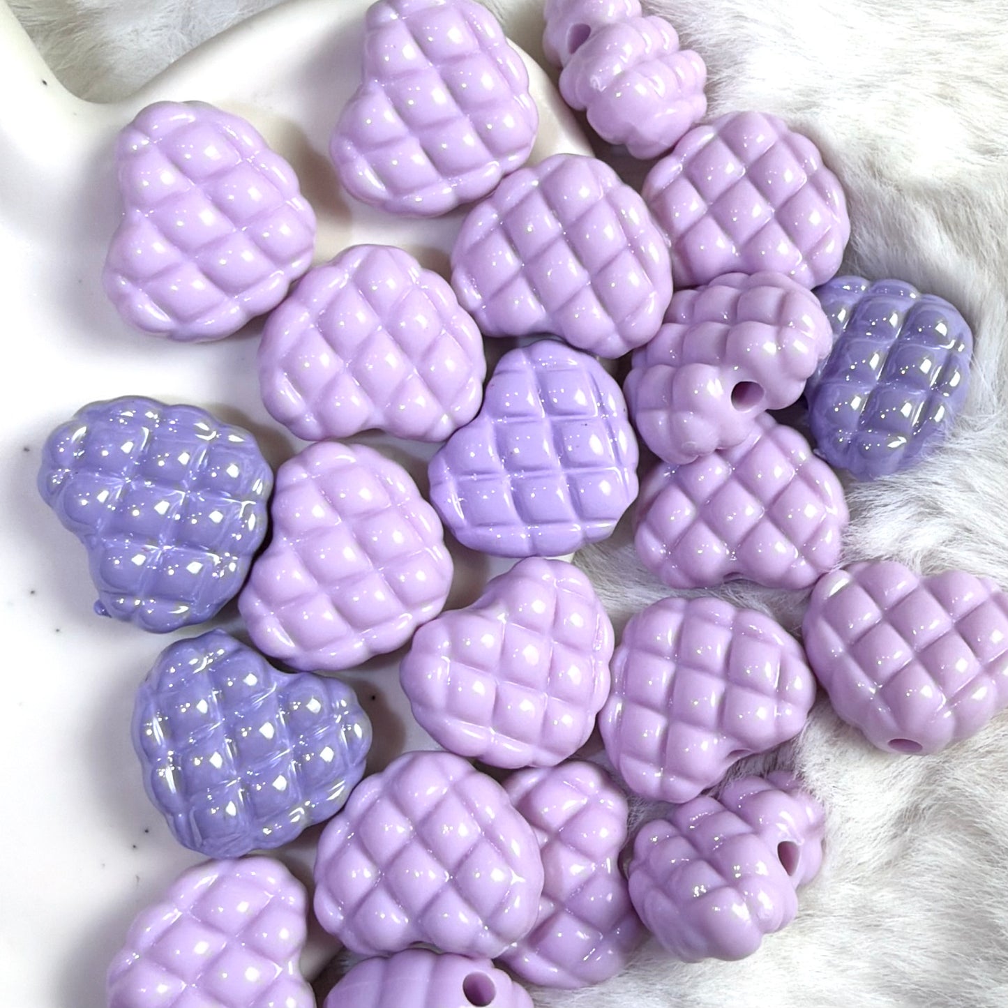 Perles cœur gaufres