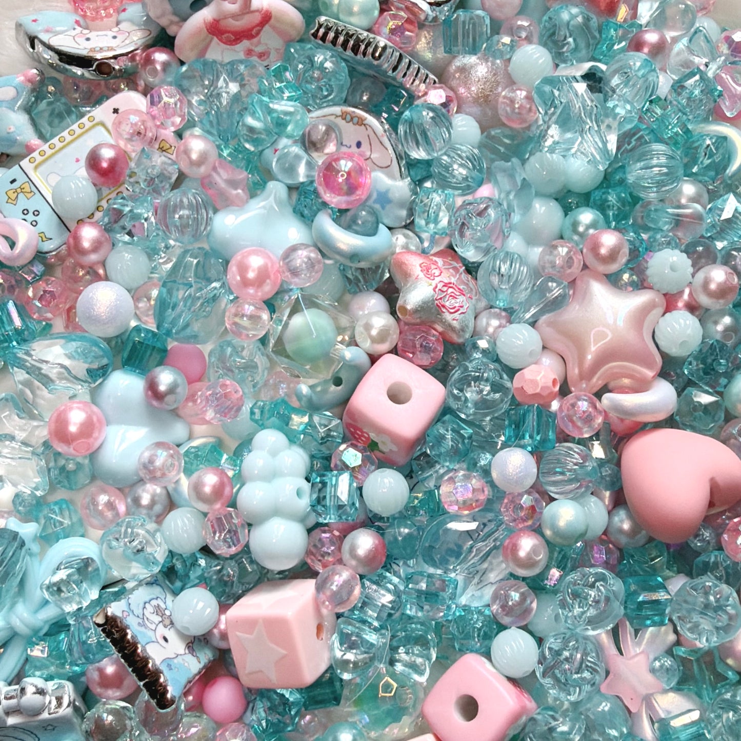 Mélange de perles cristalline rose