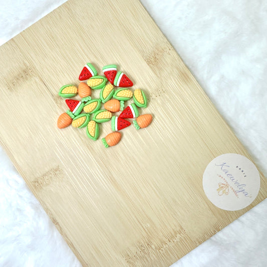 Charm/Miniatures Kawaii Fruit x10
