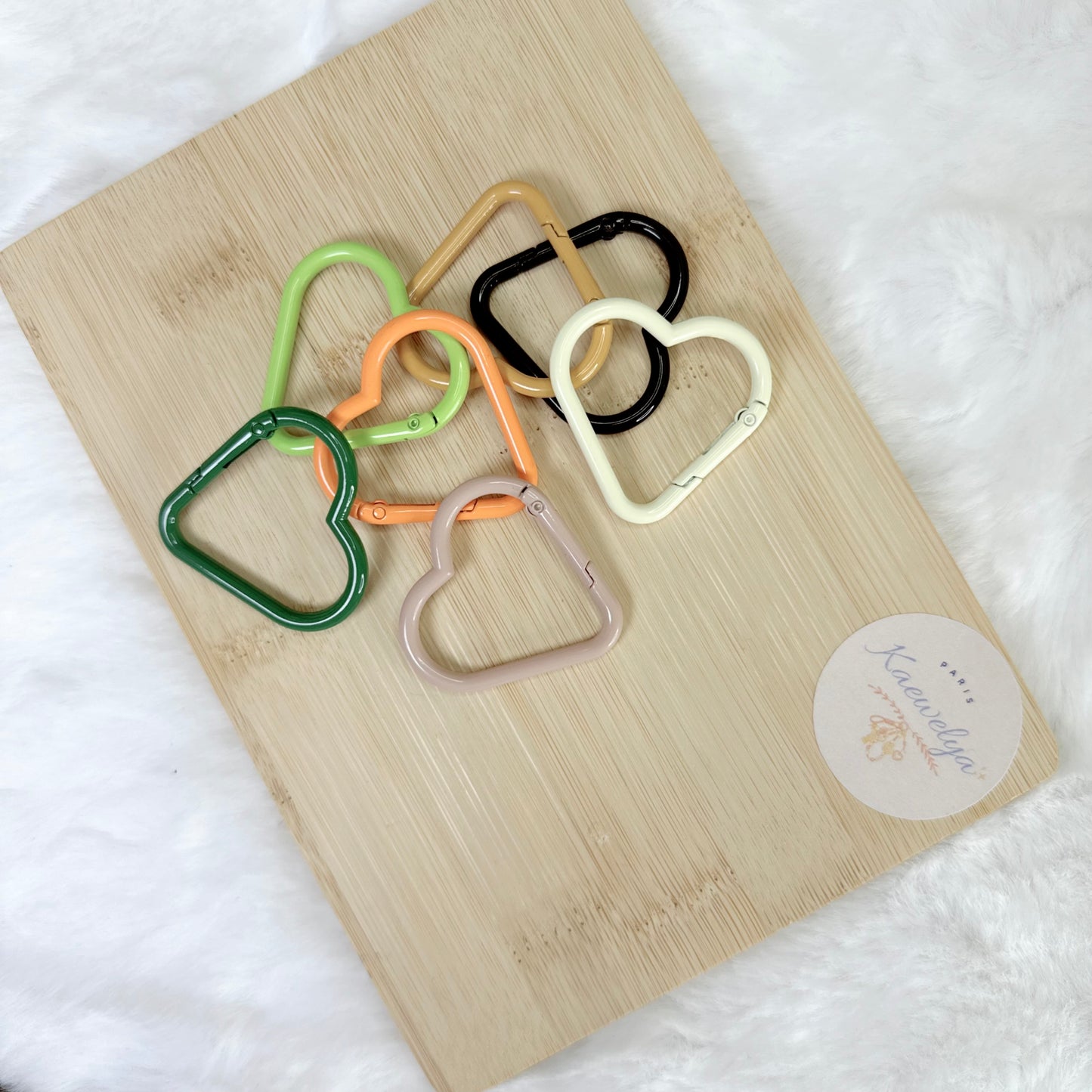 Mousqueton Cœur coloré - Vendu à l’unité