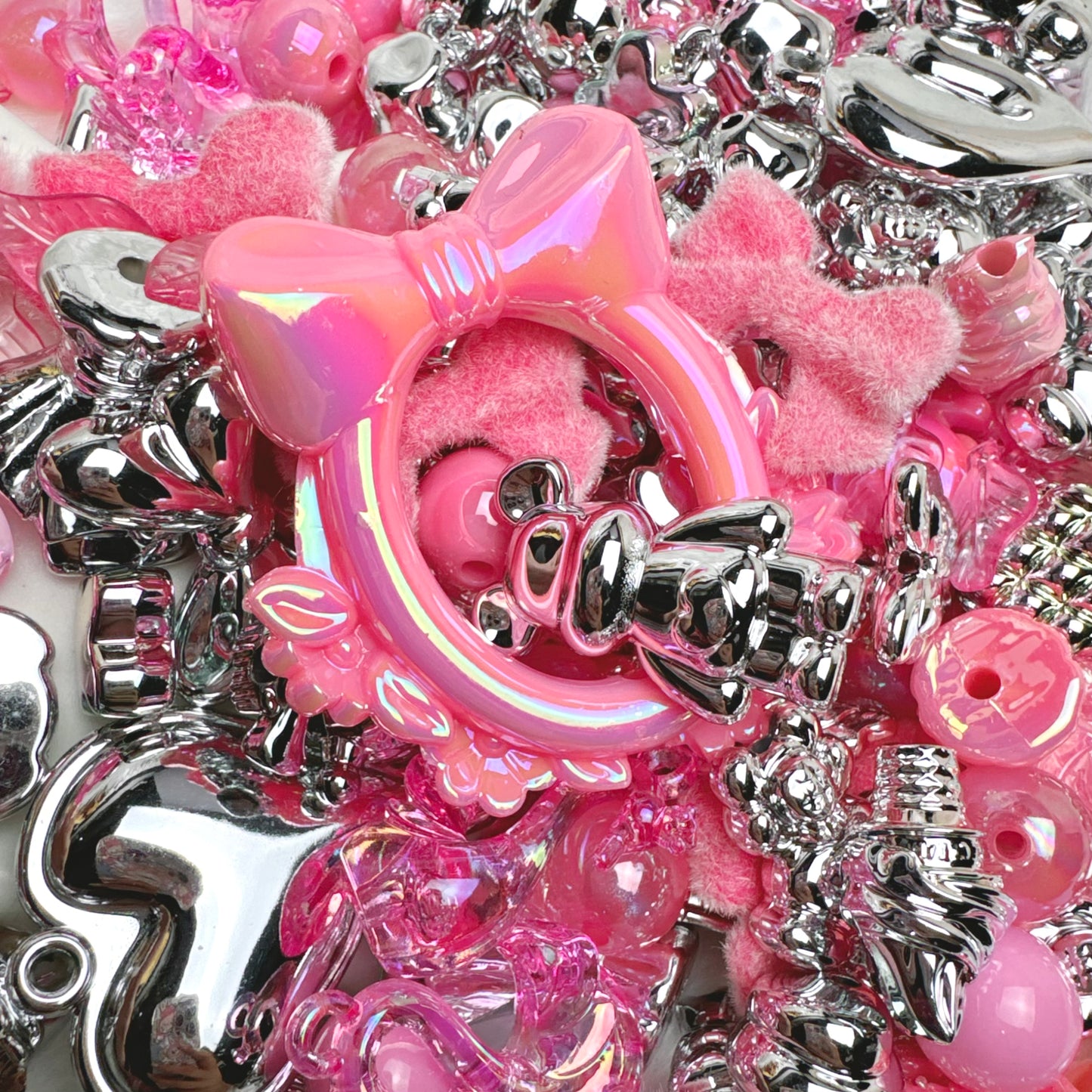 Mélange de perles Pink Silver