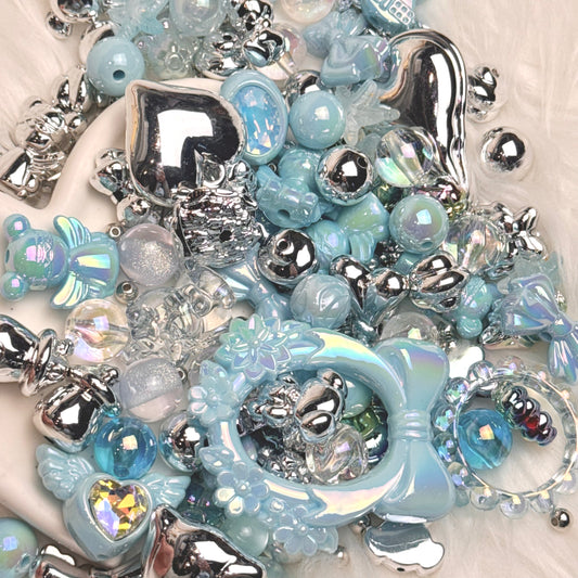 Mélange de perles Ciel Argent