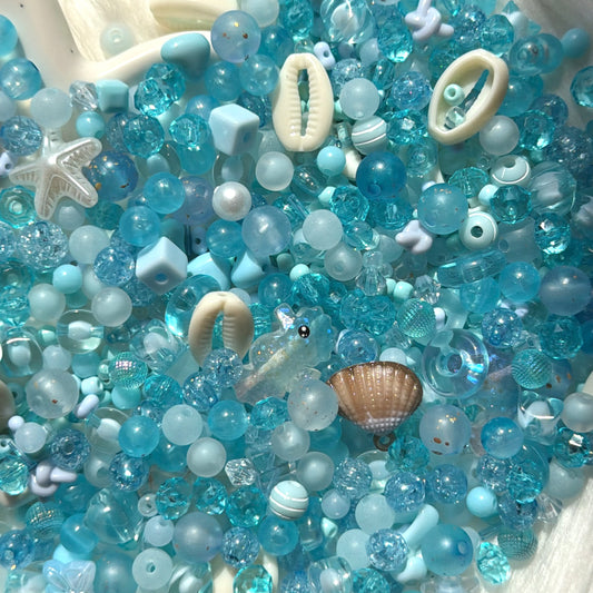 Mélange de perles liaison Océan bleu