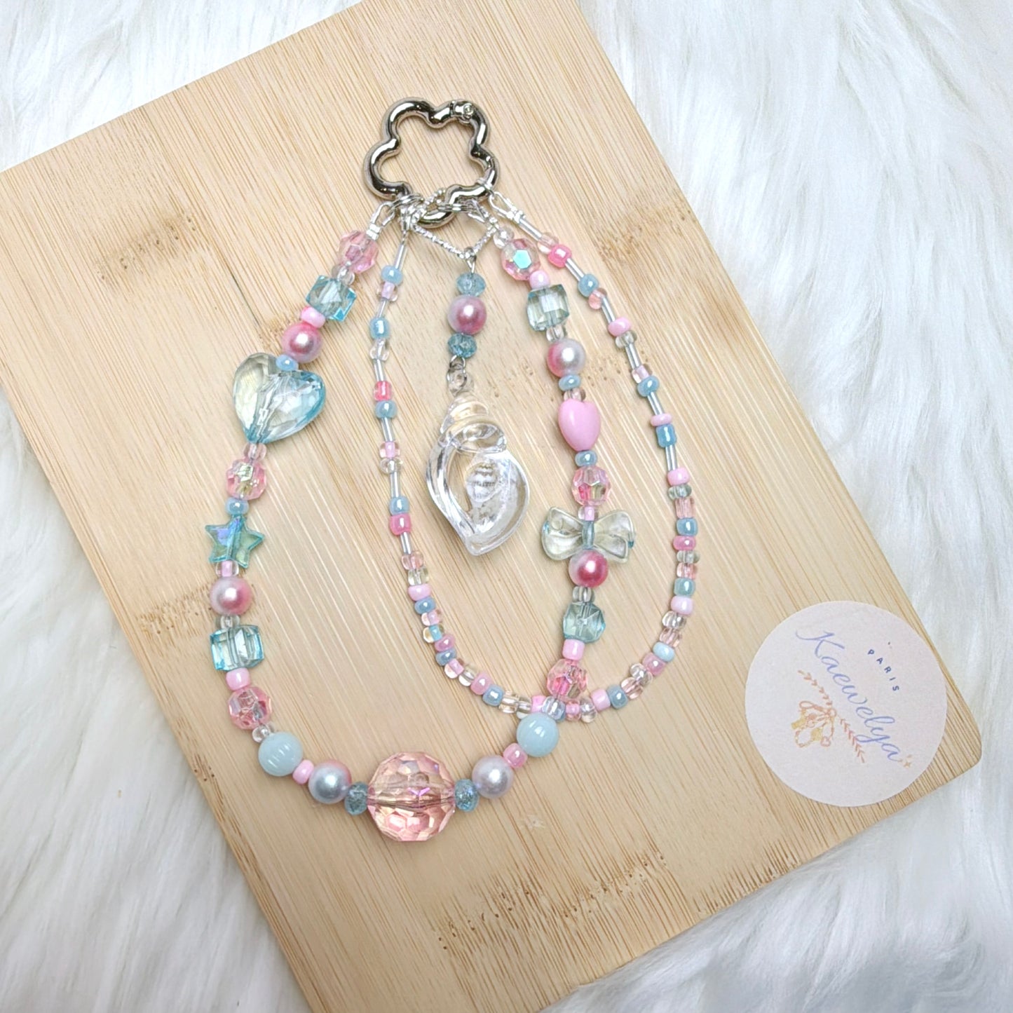 Porte clé Double Mimi Cristalline Rose