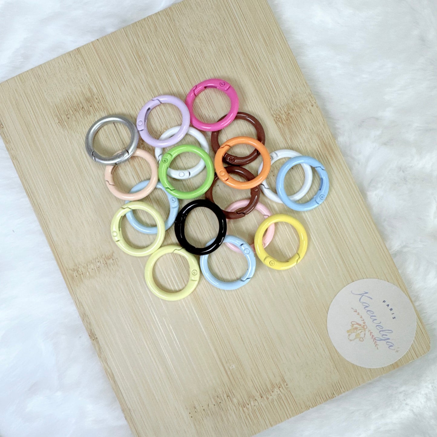 Mousquetons rond 2.5cm colorés vendu par 5