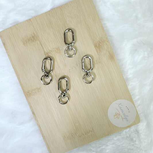 Mousqueton ovale argenté - Vendu par 2