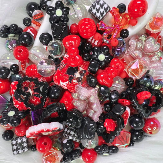 Mélange de perles Rouge Couture