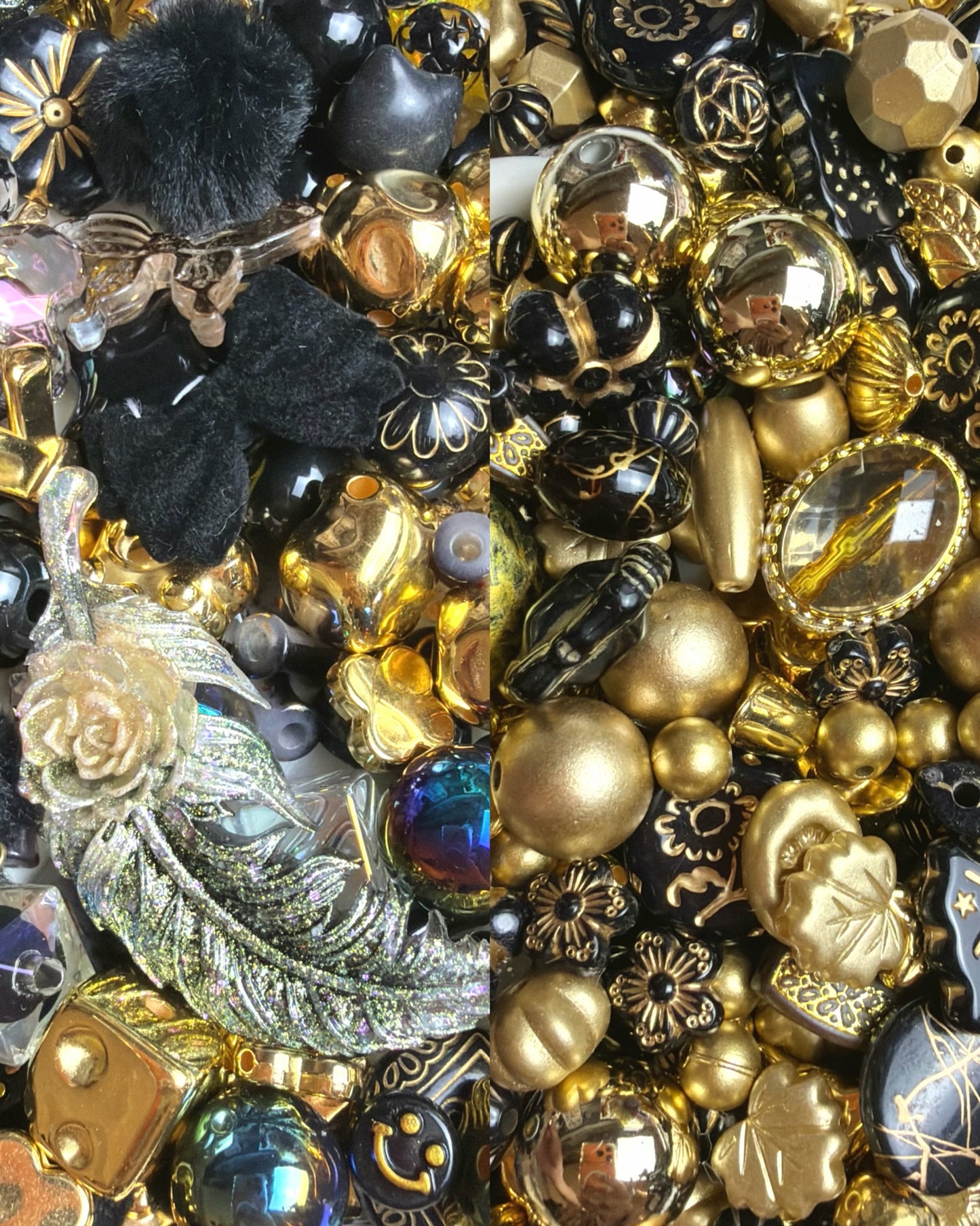 Mélange de perles Black&Gold