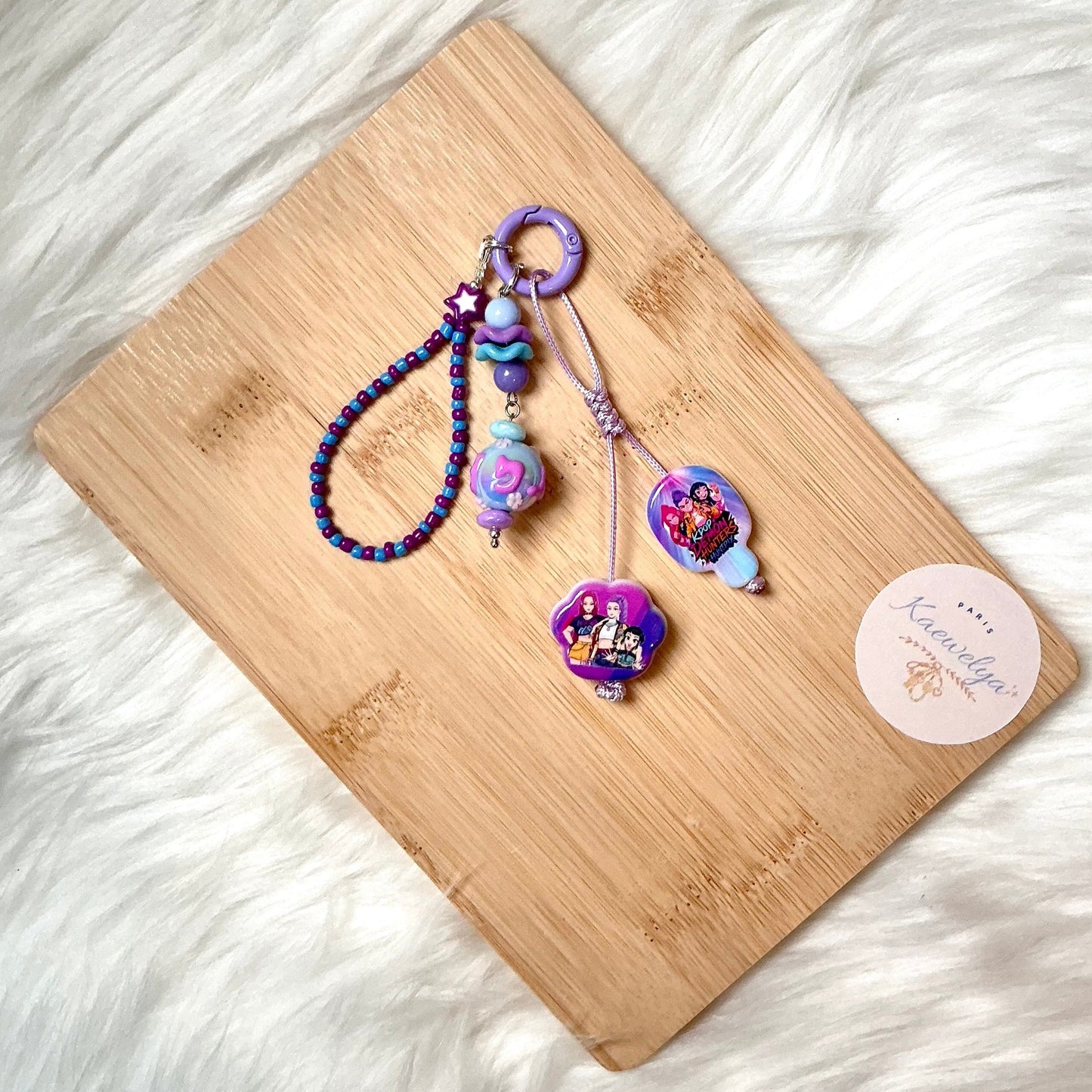 Porte clé Double Mimi Blue&Purple