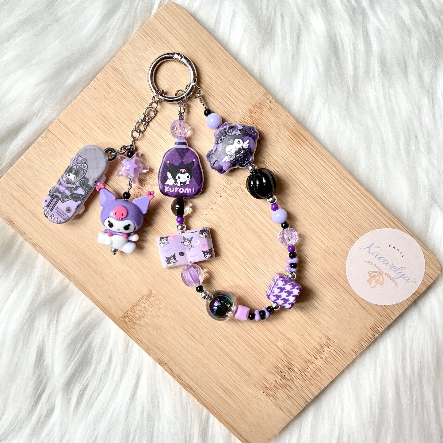 Porte clé Double Mimi Black&Lilas