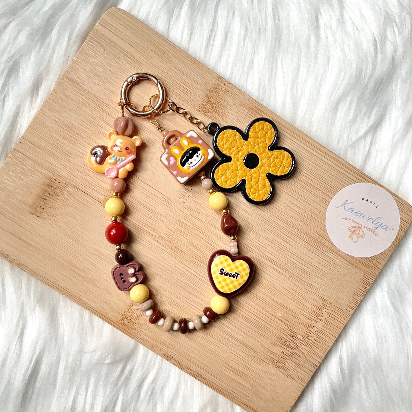 Porte clé Double Mimi Caramel Miel