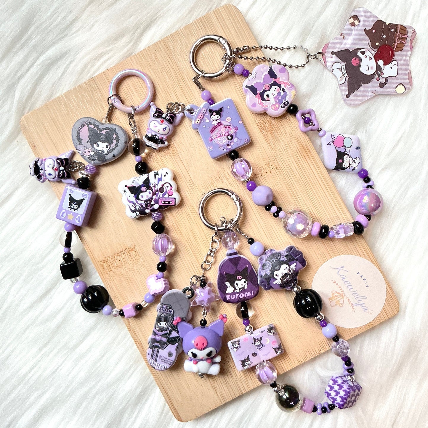 Porte clé Double Mimi Black&Lilas