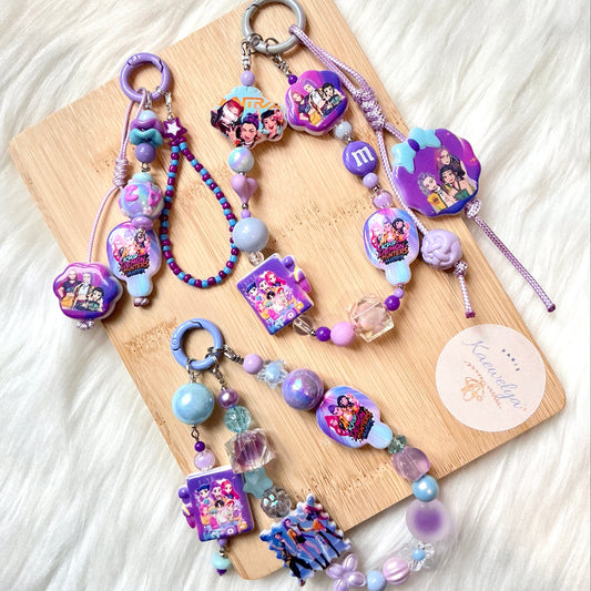 Porte clé Double Mimi Blue&Purple