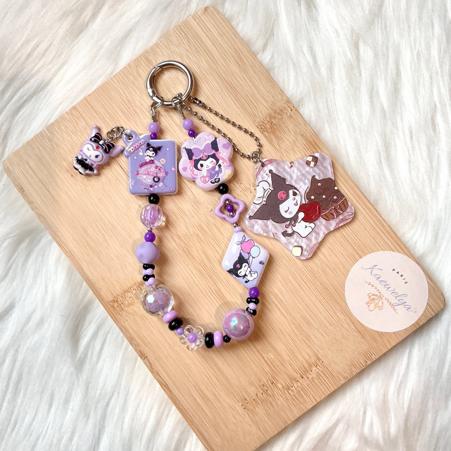 Porte clé Double Mimi Black&Lilas