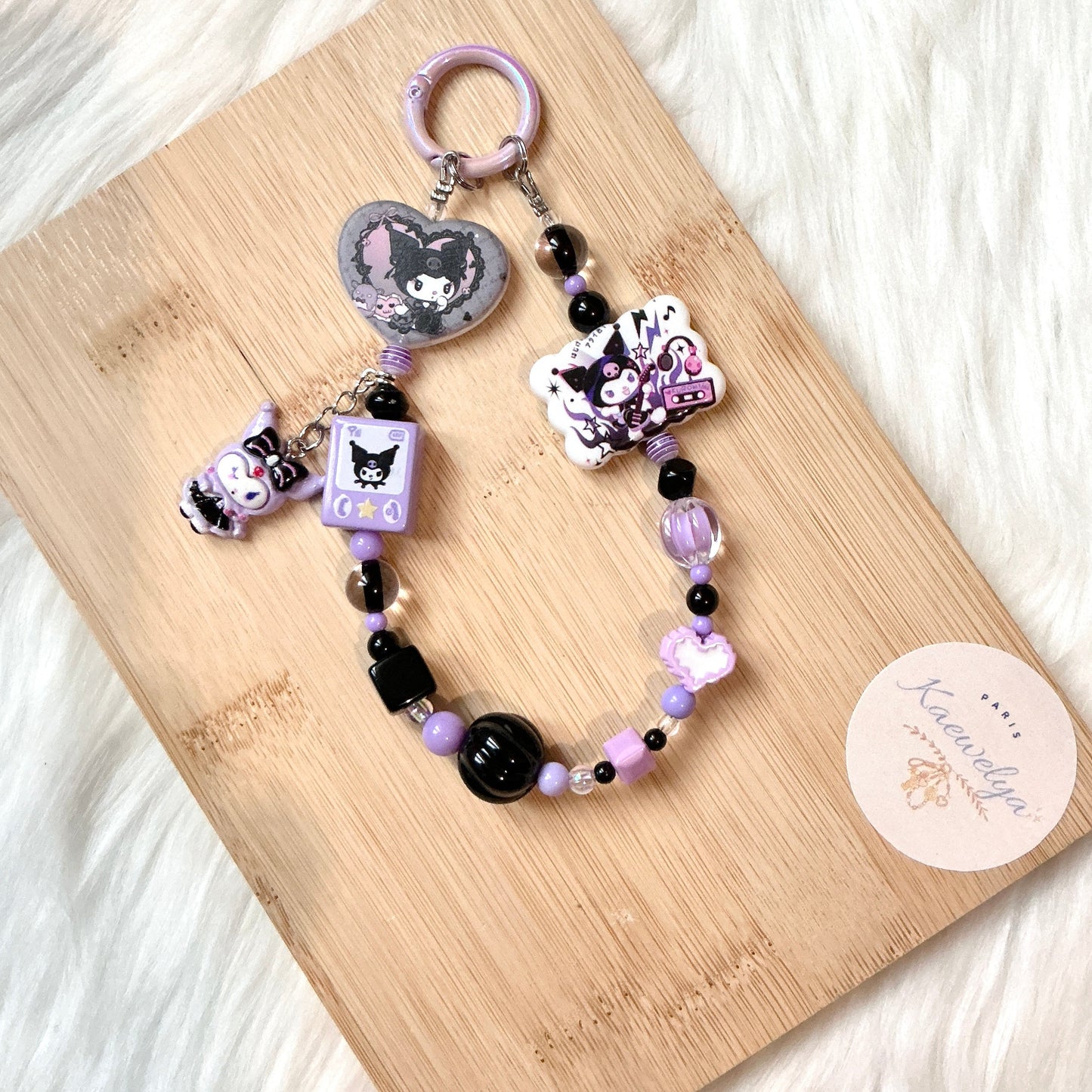 Porte clé Double Mimi Black&Lilas